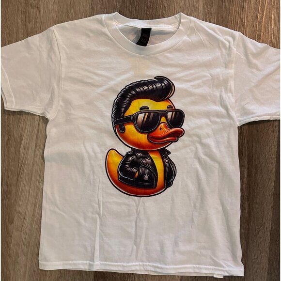 Elvis Duck with sunglasses youth tshirt size m (8) - Picture 1 of 3